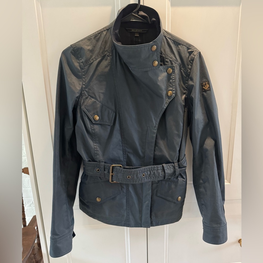 NWOT Belstaff Dark Navy Belted Utility Jacket